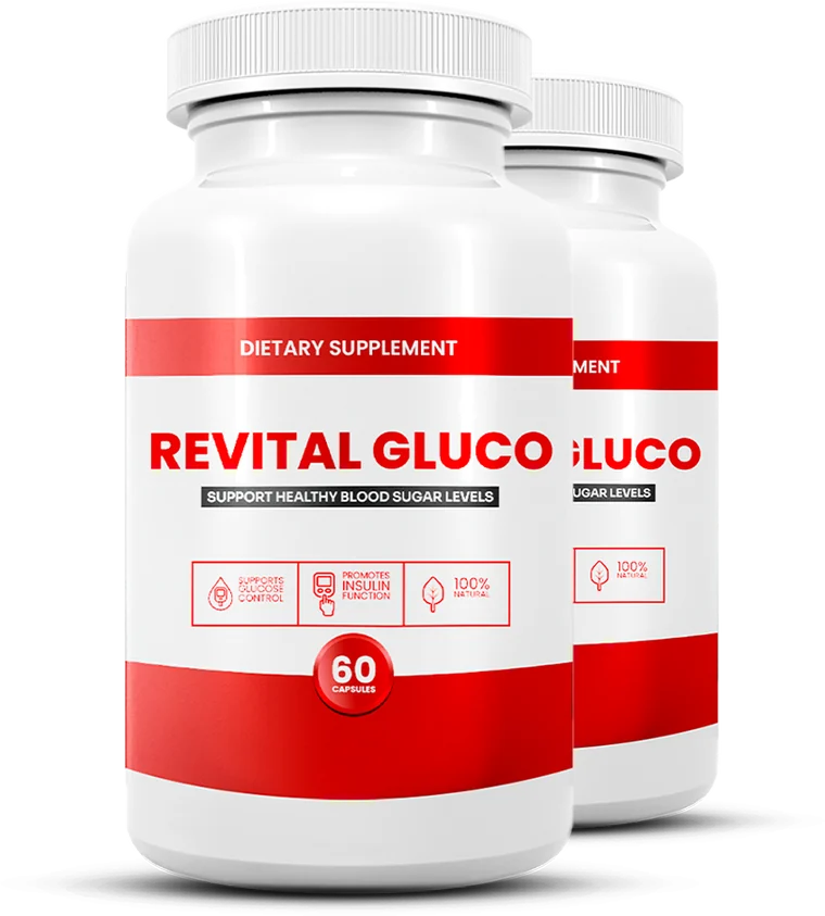 RevitalGluco blood sugar support capsule bottles